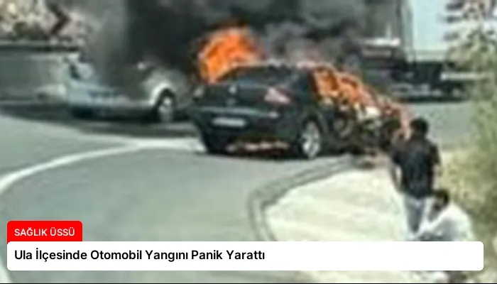 Ula İlçesinde Otomobil Yangını Panik Yarattı
